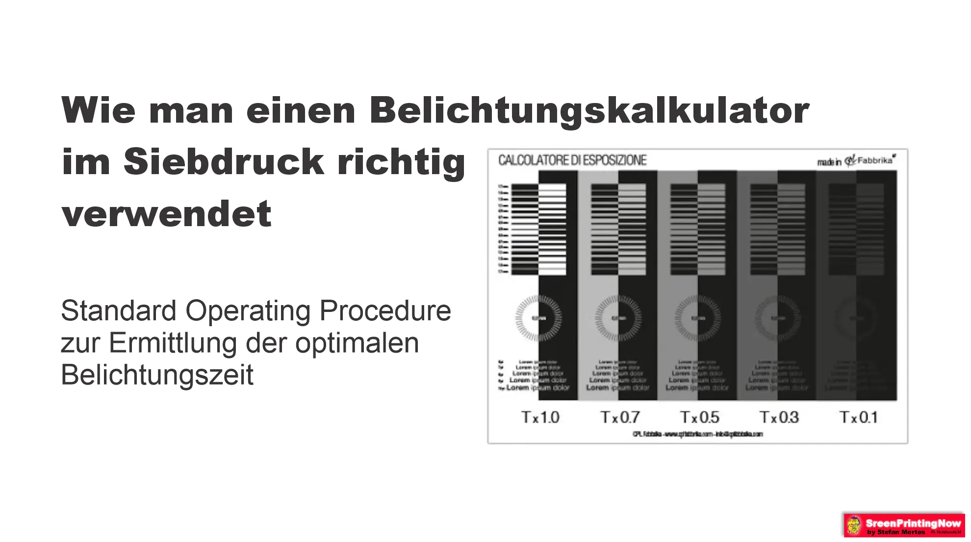 Wie man einen Belichtungskalkulator im Siebdruck richtig verwendet featured