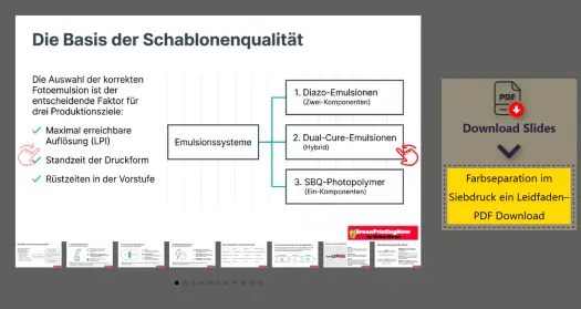 Arten der Farbseparation im Siebdruck slide vorschau